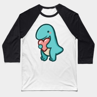 Cute T-Rex with heart, Love, Dino, Dinosaur Baseball T-Shirt